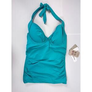 Tommy Bahama Pearl Underwire Full Coverage Tankini Top Ming Jade Womens XS C NWT